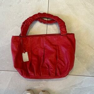 Vintage Furla Red Gathered-Handle Shoulder Bag